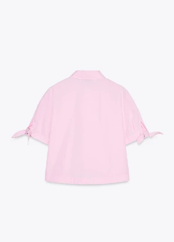 Розовая кэжуал рубашка однотонная Zara