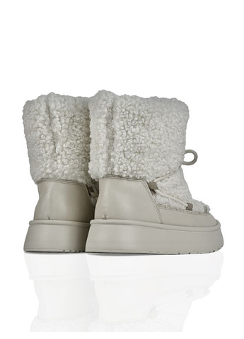 Черевики-снігоходи зимові молочні з хутра та натуральної шкіри KASANDRA 988/4 (318096212)