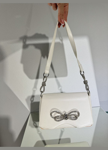 Свадебный кожаный клатч с белыми бантами. No Brand (322414832)