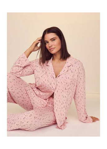 Світло-рожева піжама модалова modal soft long pajama set сорочка + брюки Victoria's Secret