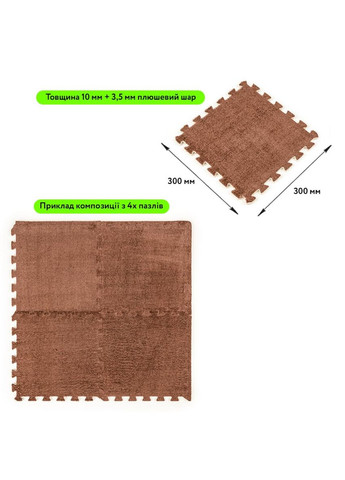 Пол-пазл плюшевый 30х30х1см (D) SW-00002082 Sticker Wall (359476907)