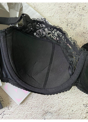 Чёрный бюстгальтер мягкая чашка, лифчик большого размера на чашку g черный Lanny Mode