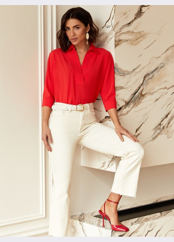 Красная красная блузка с рукавом летучая мышь Dressa