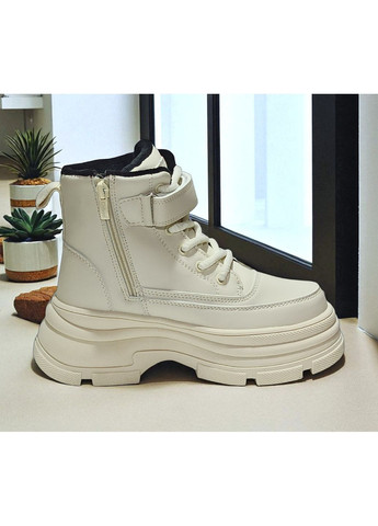 Бежевые зимние ботинки зимние для девочки арт. нc595-2 бежевый Clibee