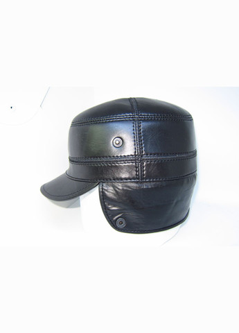 Чоловіча зимова шапка з натуральної шкіри чорна на натуральному хутрі DAVANI 00503 No Brand кепка немка (315890502)