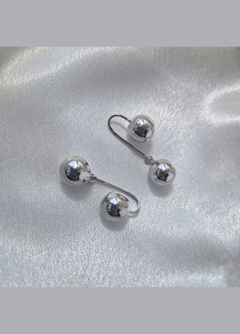 Срібні сережки 2 Кульки 10 мм на петлі срібло 925 проби Родоване 500076р 7.20г No Brand (341275234)