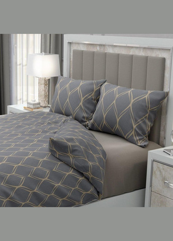 Мікрофіброва постільна білизна з принтом Напівторний 150x210 см Сірий (М-P-0145) No Brand (308754748)