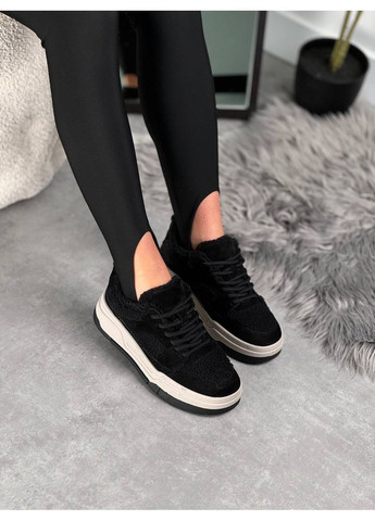 Комфортные женские кроссовки No Brand чёрные зима (369094769)