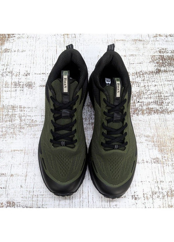 Оливковые (хаки) демисезонные кроссовки мужские текстильные больших размеров Baas