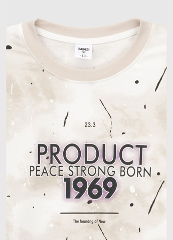 Бежевая летняя футболка с принтом для мальчика 1300 134 см бежевый (2000990528056s) shop (2000990528056) Yekipeer