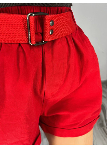 Шорти жіночі A-N 5701 мом на резинке з ременем короткі червоні No Brand (329999639)