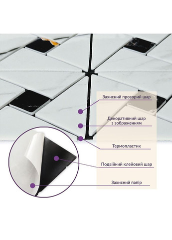 Самоклеюча PET мозаїка 300х300х4мм SW-00002447 Sticker Wall (353967695)