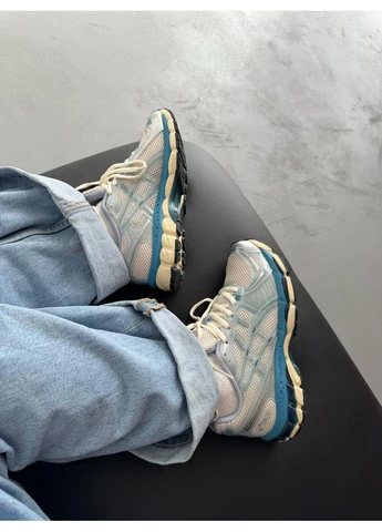 Бежевые демисезонные кроссовки мужские и женские asics gel-kayano 12.1 beige blue | осикс гель-каяно 12.1 бежевые No Brand