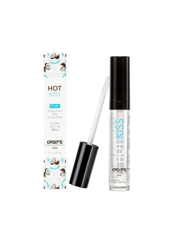 Стимулювальний блиск для губ Coconut Hot Kiss 7 мл, зігріває та охолоджує Exsens (366876383)