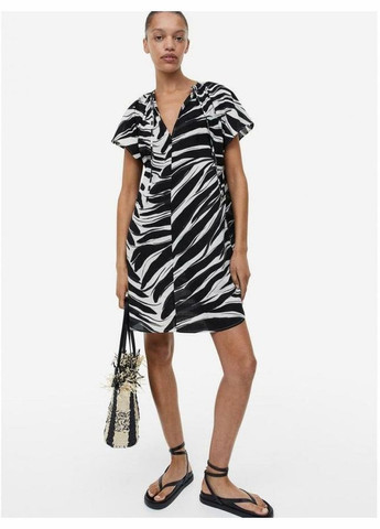 Чорна повсякденний плаття, сукня H&M з малюнком