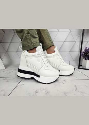 Снікерси демісезон на танкетці з платформою білі No Brand білі (322650773)