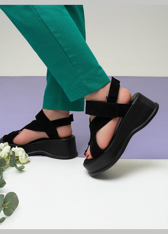 Черные босоножки ISSA PLUS на липучке