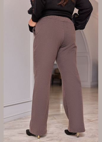 Коричневые классические демисезонные прямые брюки No Brand