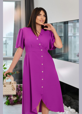 Фуксиновое (цвета Фуксия) повседневный платье-рубашка рубашка No Brand однотонное