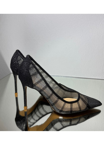 No Brand Жіночі туфлі святкові із гліттером, чорний колір 9,5 см туфлі-човники чорний з текстиль, — літо (351394522)