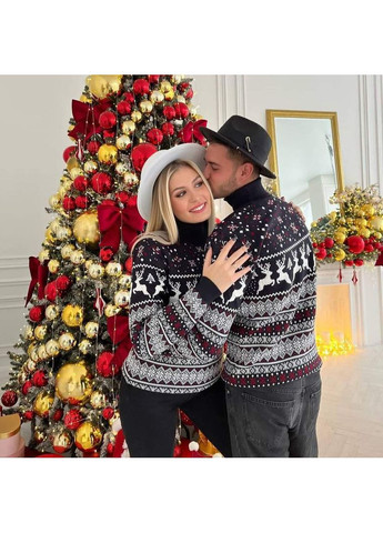 Черный демисезонный новогодний свитер-гольф – замер в описании GD/GL Модний простір