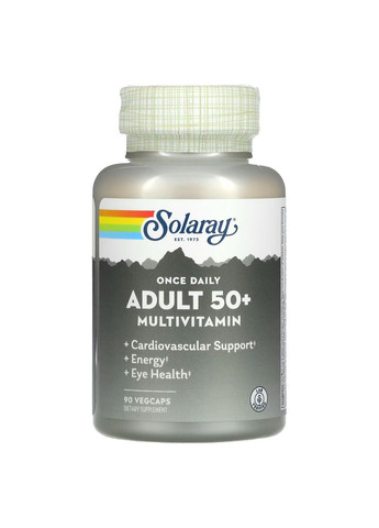 Мультивитамины для Взрослых от 50 лет Once Daily Adult 50+ Multi - 90 вег.капсул Solaray (292652856)
