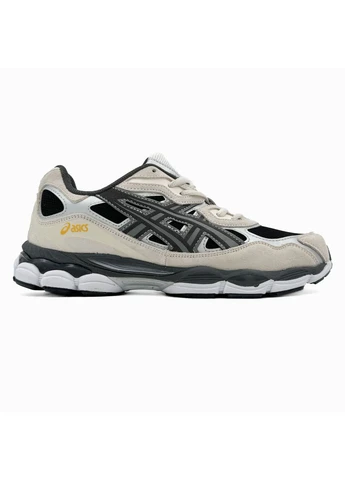 Черные летние кроссовки asics gel-nyc black/beige асикс гель нюк No Brand
