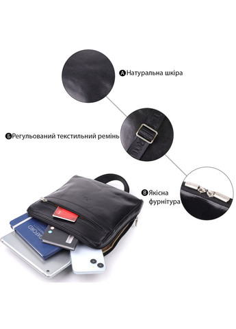 Чоловіча сумка через плече з гладкої натуральної шкіри 20855_1 (9137-20 nero) Tony Perotti (362046815)