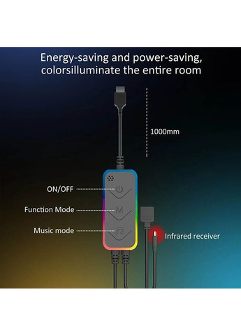 Настільна LED лампа RGB Intelligent circular atmosphere light Bluetooth USB with app Black No Brand (361078442)