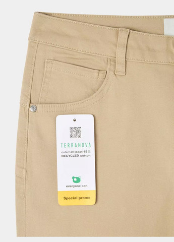 Бежевые повседневный летние брюки Terranova
