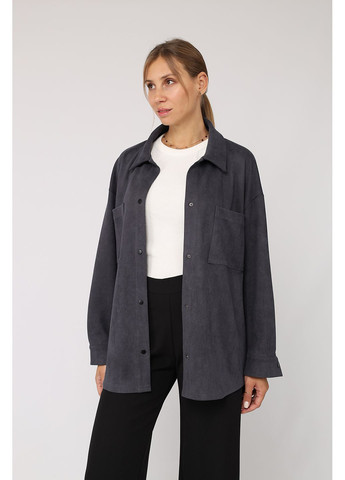 Жіноча сорочка з довгим рукавом колір темно-сірий ЦБ-00282916 Yuki (361305111)