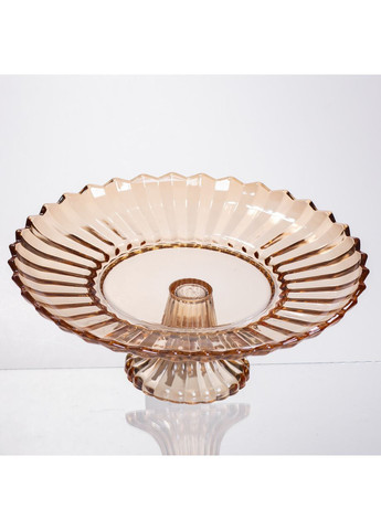 Фруктовница стеклянная на ножке Ø29 (см) круглая ваза конфетница для фруктов 64486-19 Yiwu (370802162)