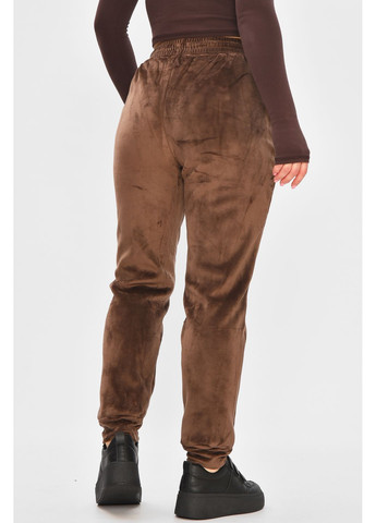 Спортивные штаны женские на искусственном меху тёмно-коричневого цвета Let's Shop (364485093)