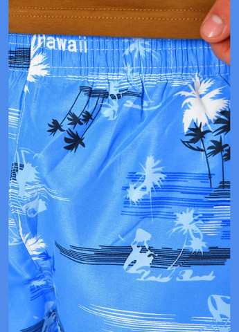 Шорти чоловічі блакитного кольору з принтом Let's Shop (329145144)