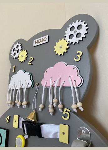 Бізіборд "Ведмедик" розвиваюча іграшка, подарунок на 1 рік 40х50 см No Brand (355890501)