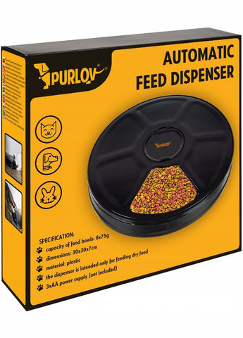 Автоматическая кормушка для котов и собак 0,9 л Purlov (340073062)