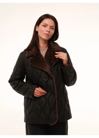 Черная зимняя двубортная куртка Alberto Bini