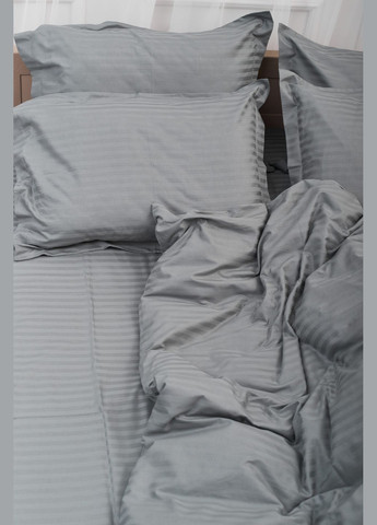 Комплект постельного белья Satin Stripe двуспальный 175х210 наволочки 2х40х60 (MS-820003645) Moon&Star stripe gray (288043589)