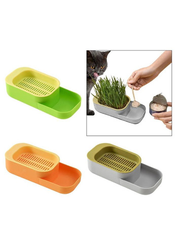 Лоток для гідропонного вирощування мікрозелені та розсади з поїлкою для кота помаранчевий (NR0173_3) No Brand (303898404)