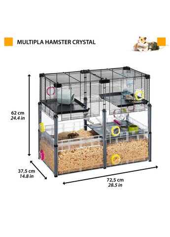 Клетка для хомяков и мышей с аксессуарами Multipla Hamster Crystal (Ферпласт Мультипла Хамстер) Ferplast (297512880)