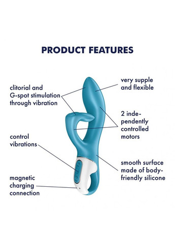 Вибратор кролик Embrace Me с тройным отростком для стимуляции клитора, Satisfyer (331170987)