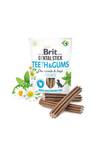 Ласощі для собак Dental Stick Teeth & Gums ромашка та шавлія 251 г (8595602564354) Brit Care (307359999)