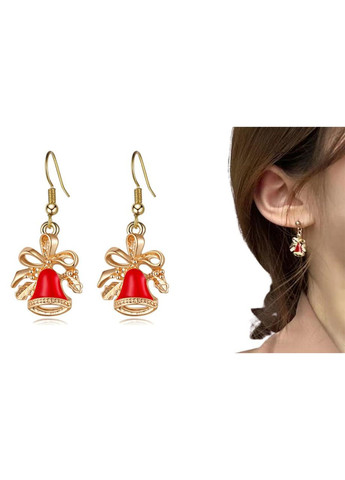Рождественские серьги-колокольчики, золотистые No Brand (368709072)