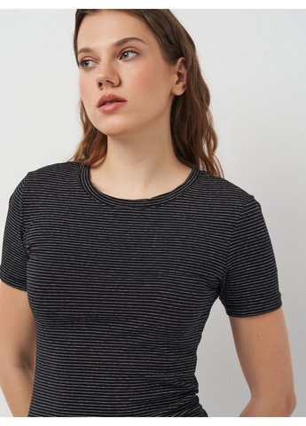 Черно-белое коктейльное платье H&M в полоску