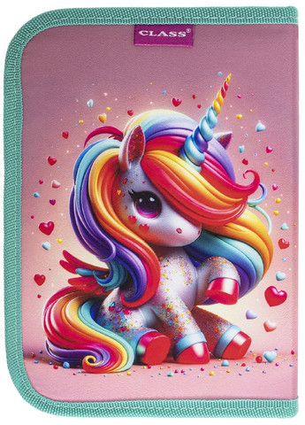 Пенал " " /25201C/ пенал 1 відд., пустий, 2 відворота, "Cute Unicorn Єдиноріг" Class (367752637)