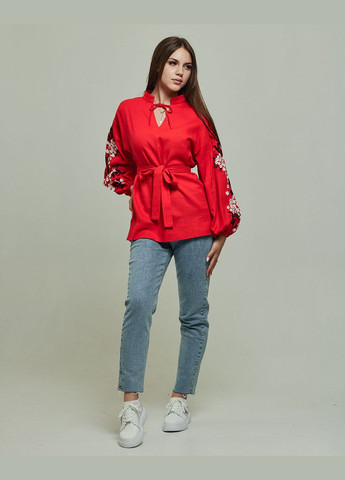Сорочка з поясом червона Seam (295261834)