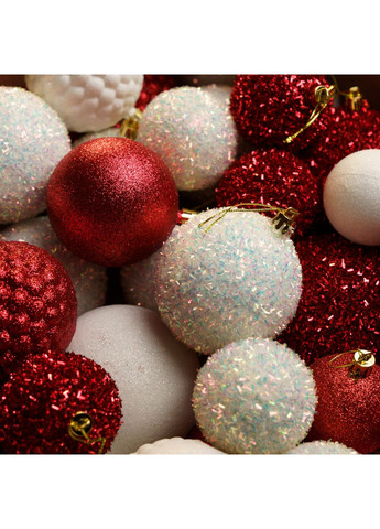 Набір ялинкових іграшок куль SGX "Блиск" 40 шт. Червоний. Подарунковий набір новорічних кульок. Кульки на ялинку Yalynkar (366964587)