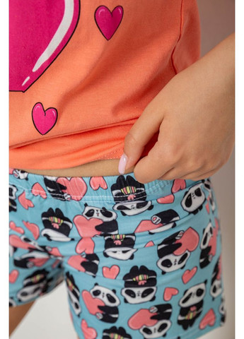 Оранжевая всесезон пижама женская с принтом, 243r24493 Polkan