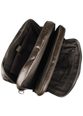 Сумка чоловіча через плече шкіряна портфель для документів А4 планшет в дорогу для телефону Темно-коричневий 34282 John McDee (331862430)