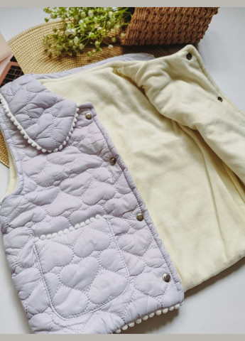 Комбинированная демисезонная стильная жилетка для девочки фиолет beautiful 10200, размер 100 No Brand